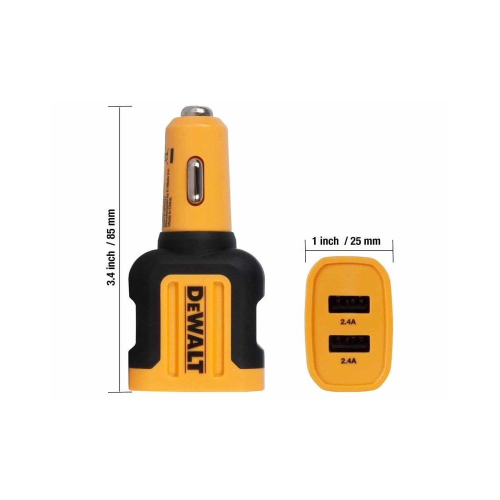DEWALT Telecoms 2-Port Mobile USB Charger 24W