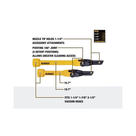 DEWALT Vacuum DXVA00-1200E Pivoting Extension Wands