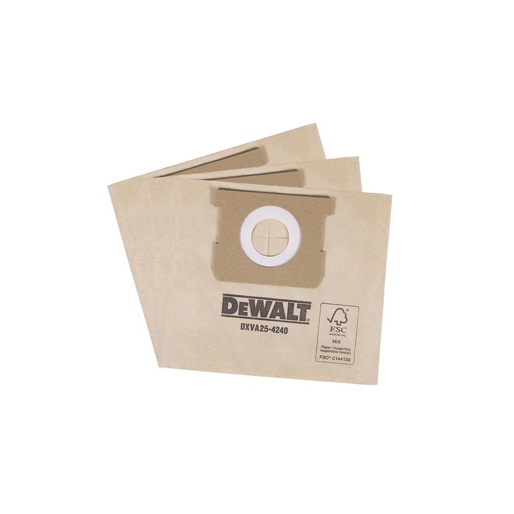 DEWALT Vacuum DXVA25-4240 Dust Bag (Pack 3)