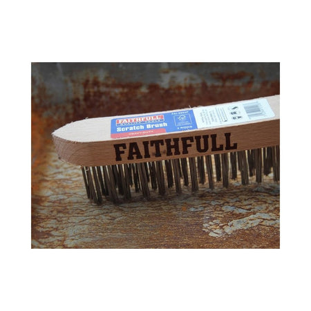 Faithfull Heavy-Duty Scratch Brush, Three Row