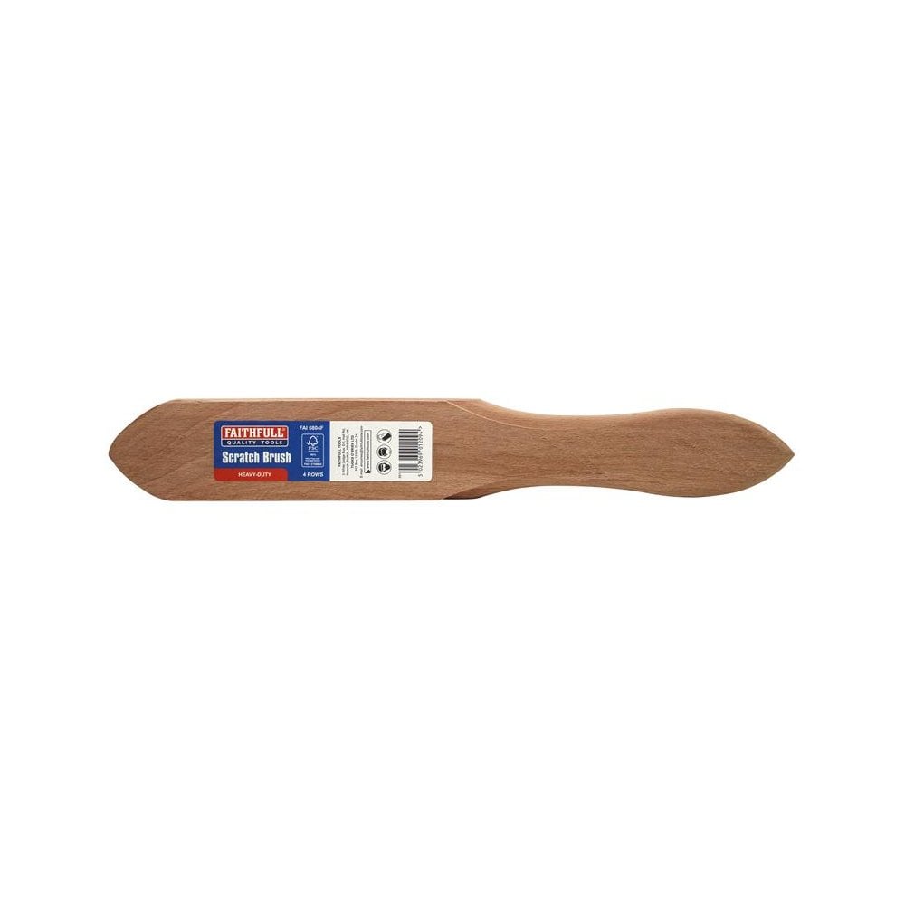 Faithfull Heavy-Duty Scratch Brush, Four Row