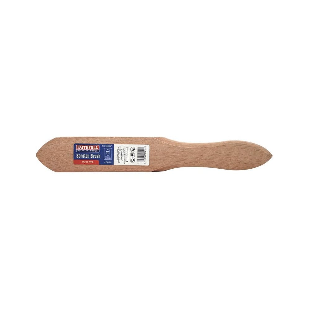 Faithfull Brass Scratch Brush, Four Row