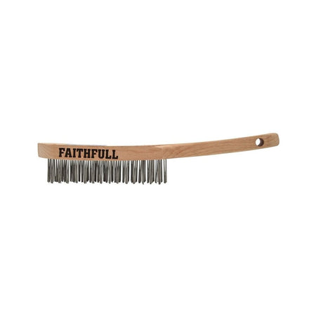 Faithfull Heavy-Duty Stainless Steel Scratch Brush - 3 Row