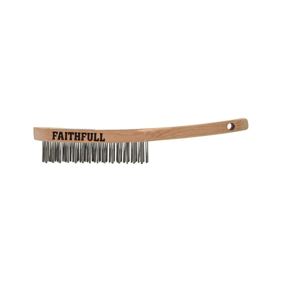 Faithfull Heavy-Duty Stainless Steel Scratch Brush - 3 Row