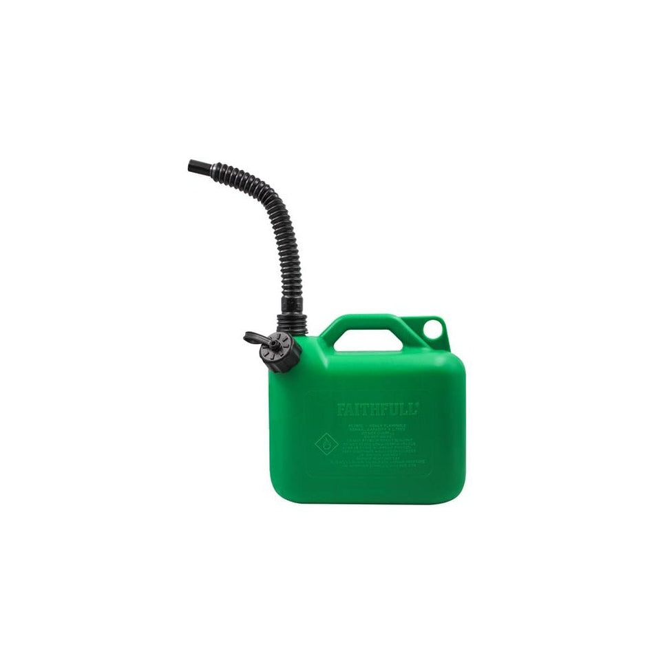 Faithfull Plastic Fuel Can Green 5 litre