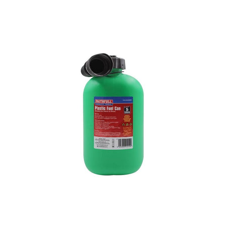 Faithfull Plastic Fuel Can Green 5 litre
