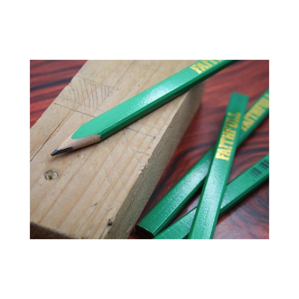 Faithfull FSC Carpenter's Pencils - Green / Hard (Pack 10)