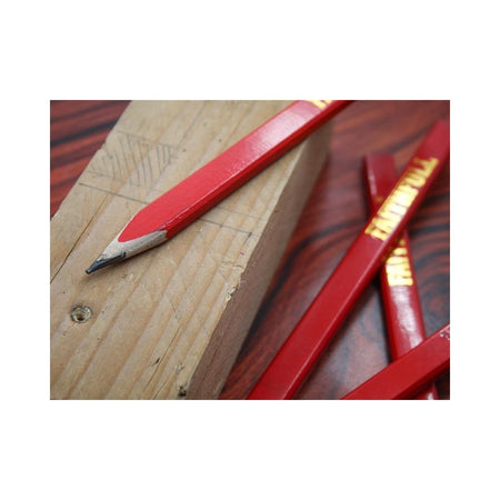 Faithfull FSC Carpenter's Pencils - Red / Medium (Pack 10)