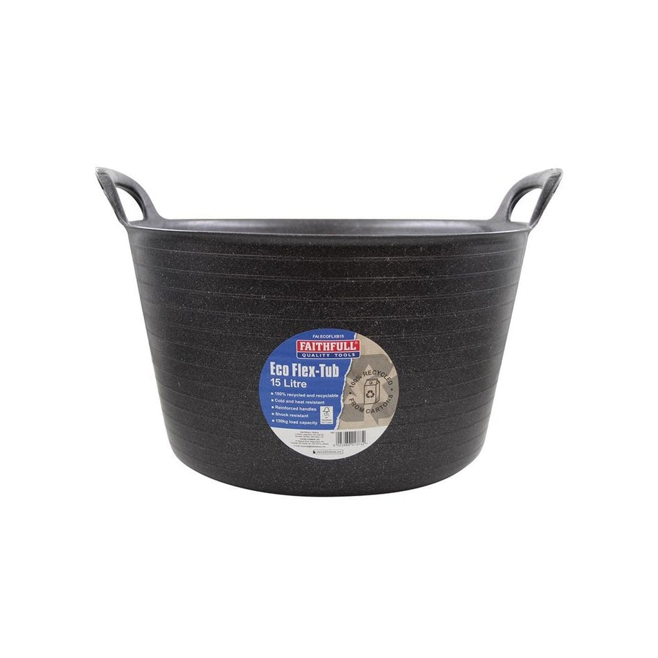 Faithfull Eco Flex Tub 15 litre - Recycled Black