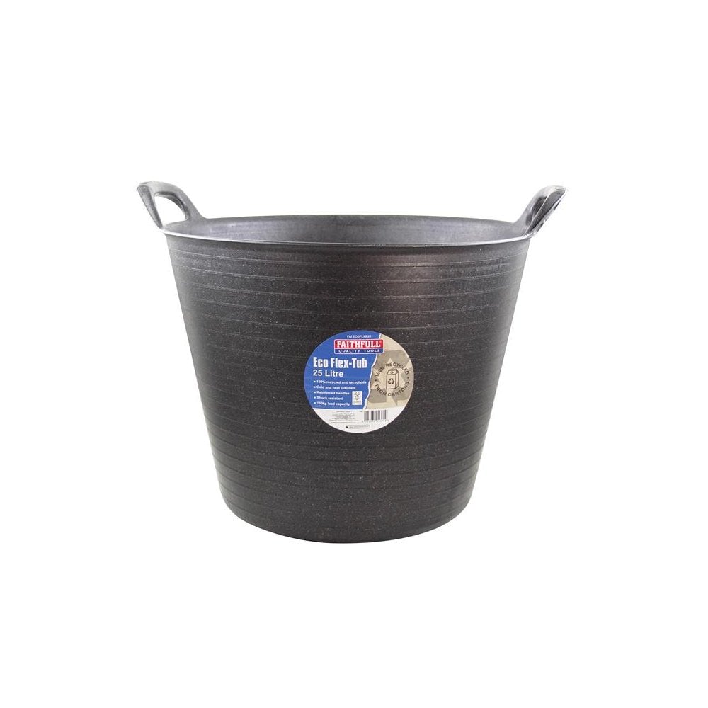 Faithfull Eco Flex Tub 25 litre - Recycled Black