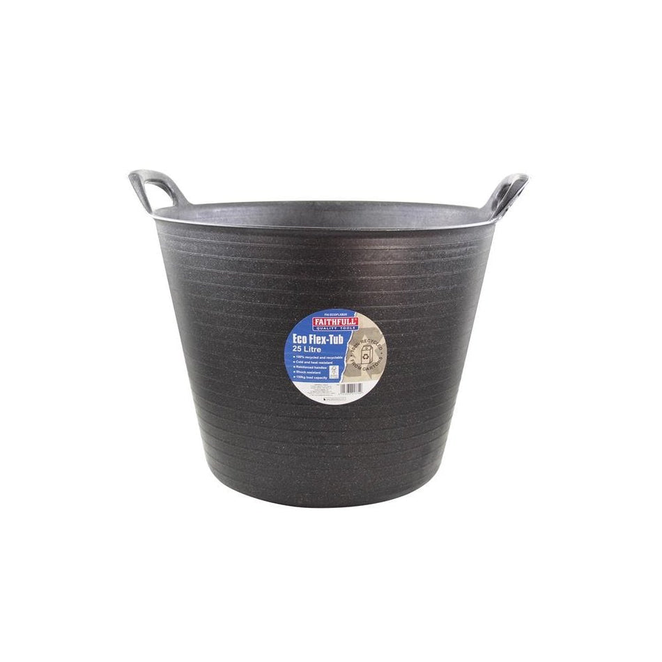 Faithfull Eco Flex Tub 25 litre - Recycled Black