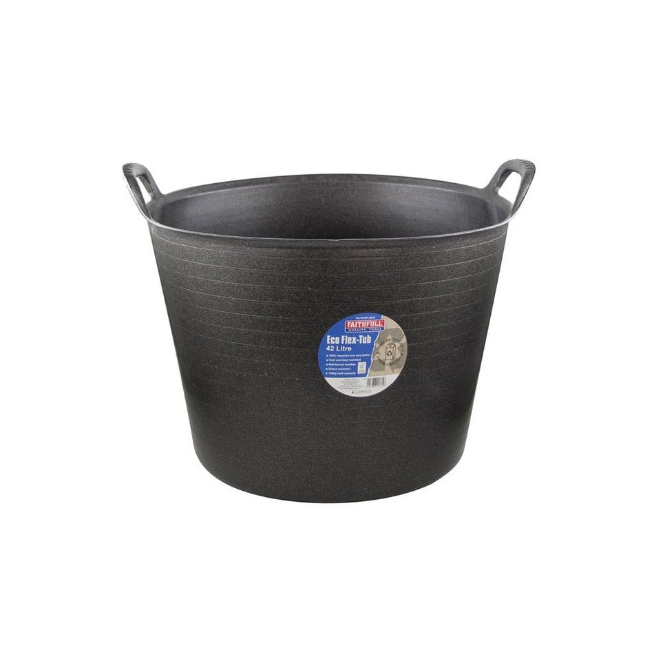 Faithfull Eco Flex Tub 42 litre - Recycled Black