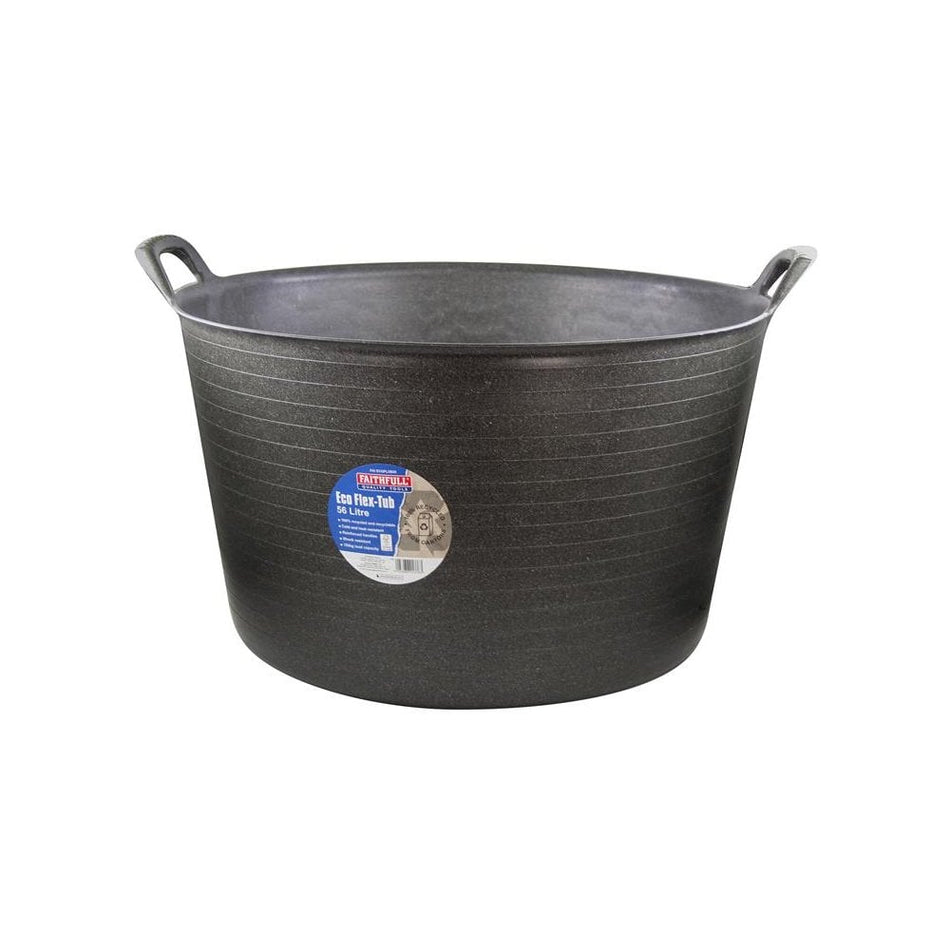 Faithfull Eco Flex Tub 56 litre - Recycled Black