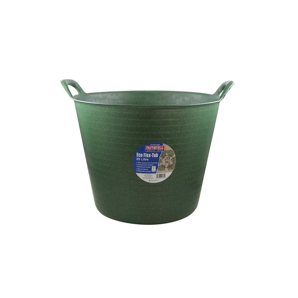 Faithfull Eco Flex Tub 25 litre - Recycled Green