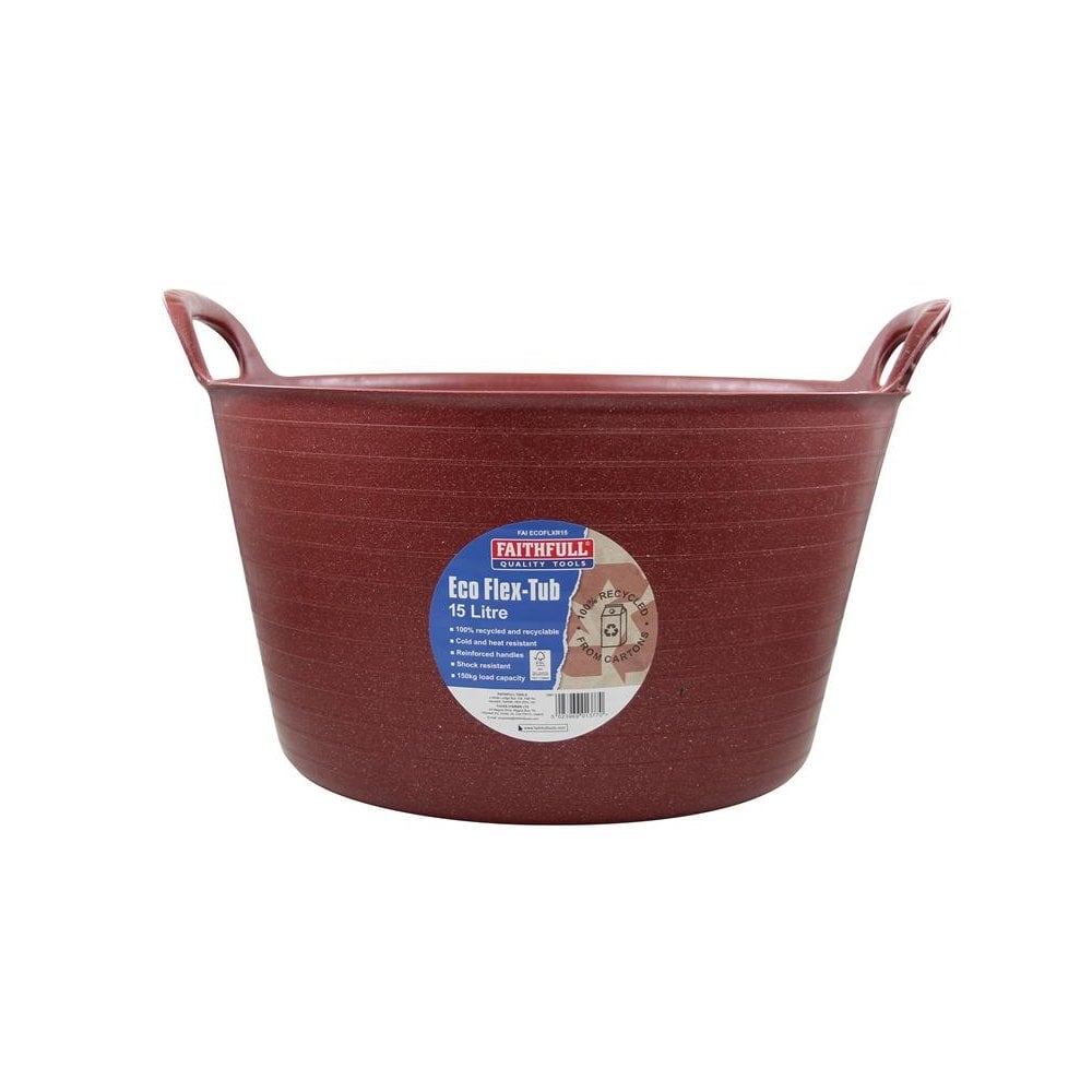 Faithfull Eco Flex Tub 15 litre - Recycled Red