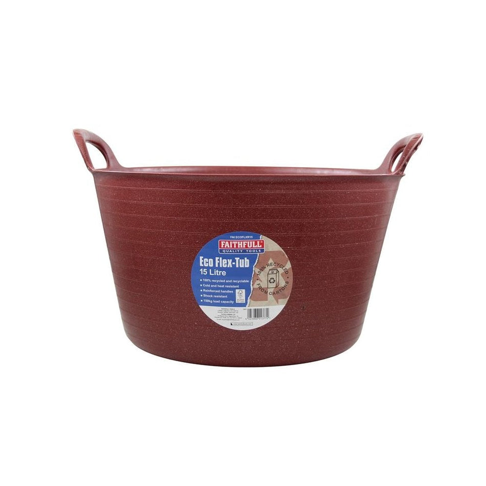 Faithfull Eco Flex Tub 15 litre - Recycled Red