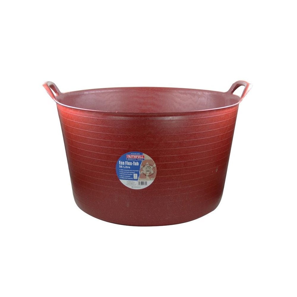 Faithfull Eco Flex Tub 56 litre - Recycled Red