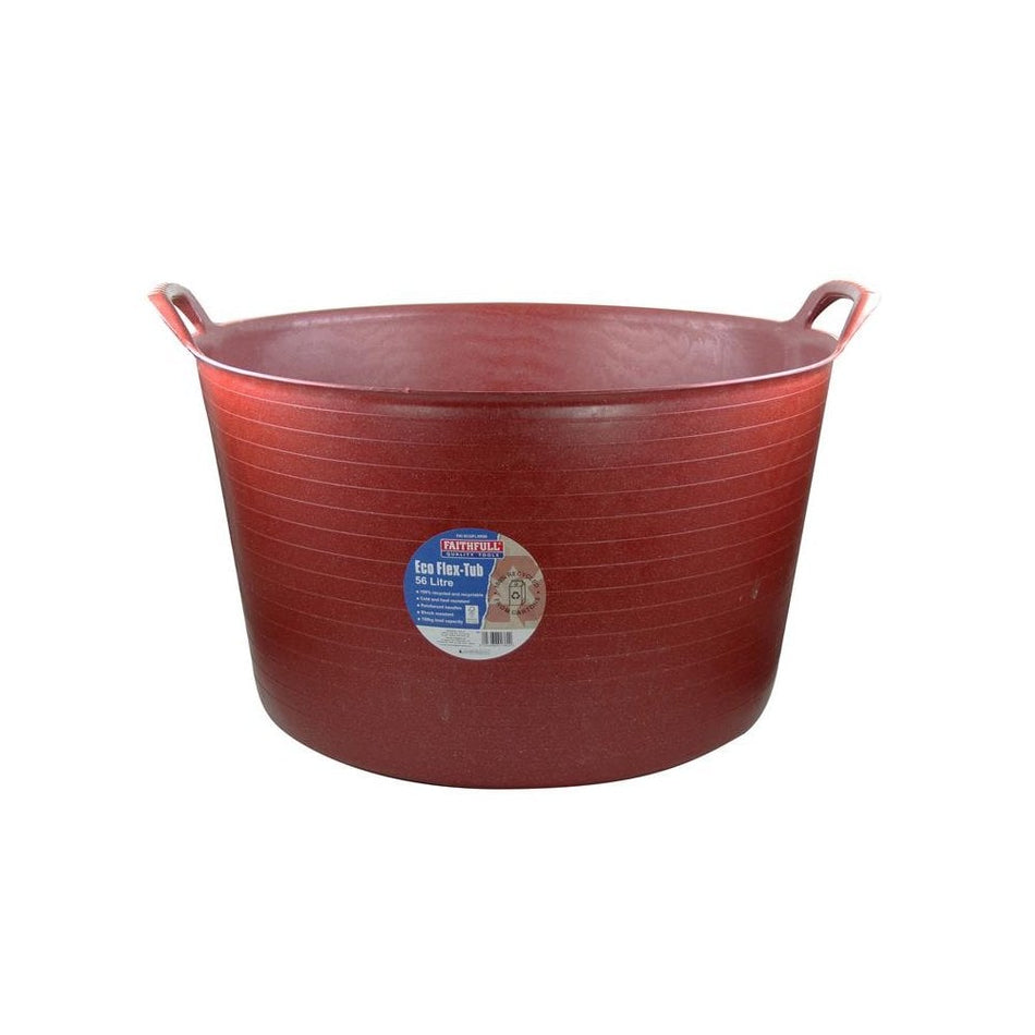 Faithfull Eco Flex Tub 56 litre - Recycled Red