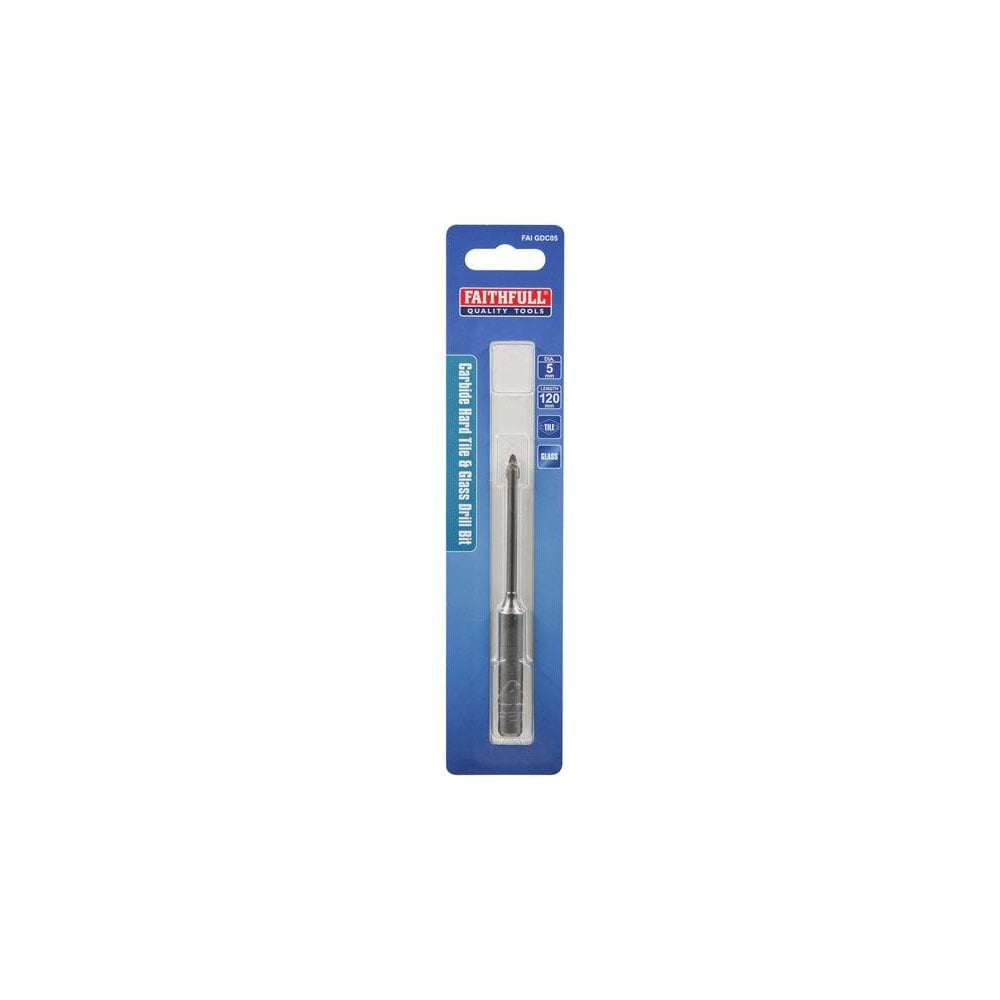Faithfull Carbide Hard Tile & Glass Drill Bit 5mm