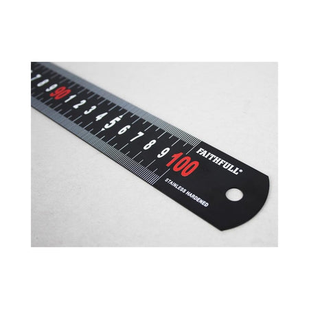 Faithfull Matt Black Stainless Steel Measuring Rule 1000mm