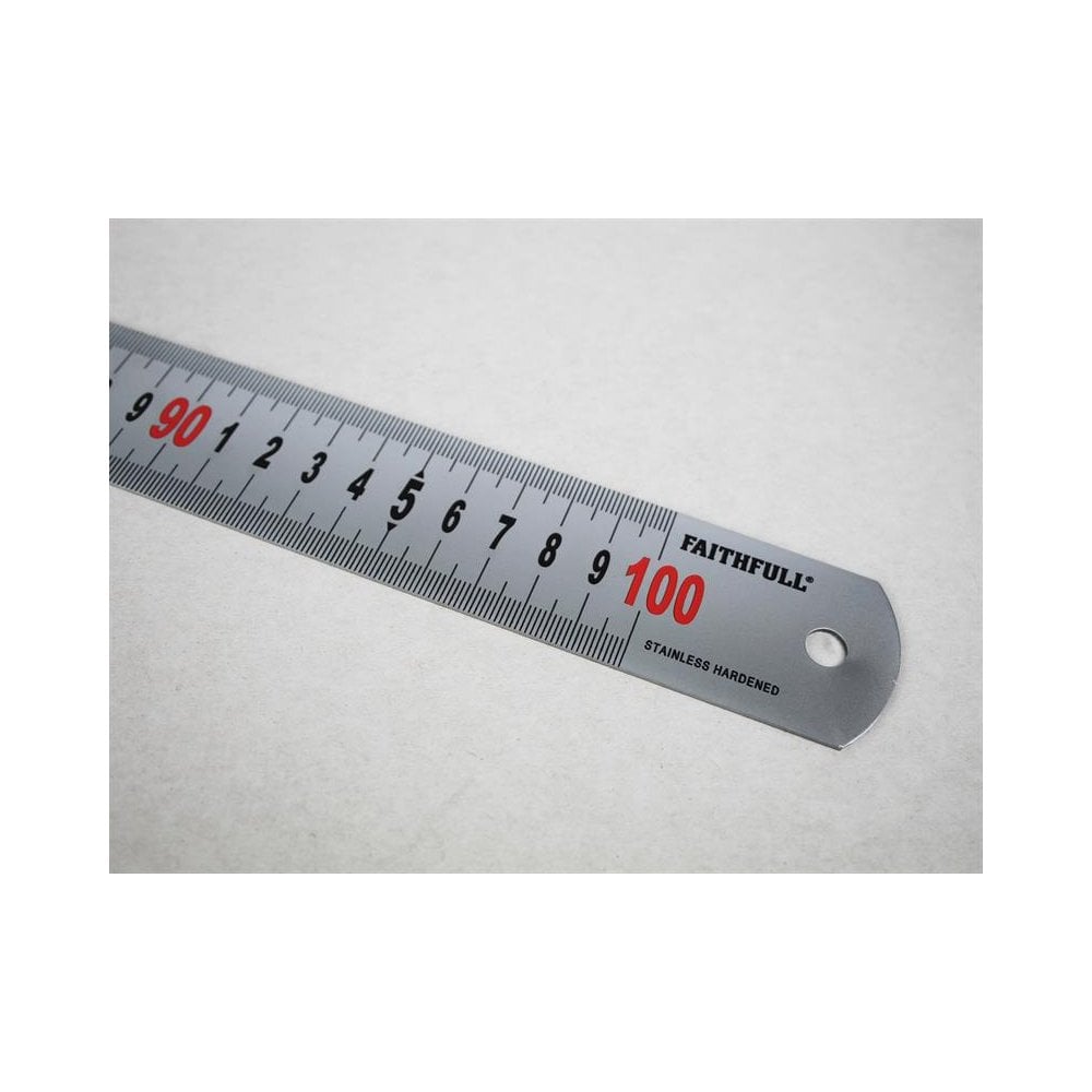 Faithfull Matt Silver Measuring Rule 1000mm