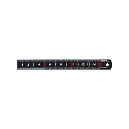 Faithfull Matt Black Stainless Steel Measuring Rule 150mm