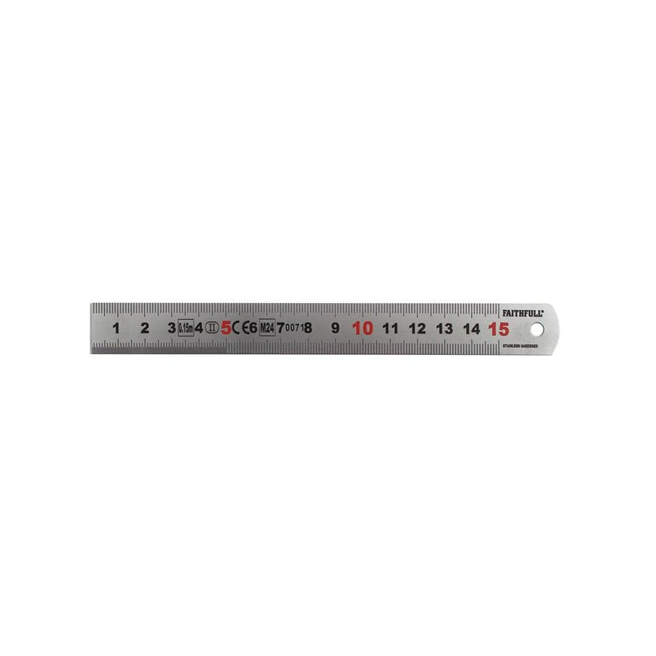 Faithfull Matt Silver Measuring Rule 150mm
