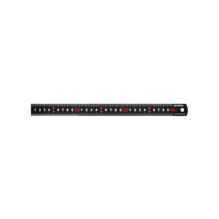 Faithfull Matt Black Stainless Steel Measuring Rule 300mm