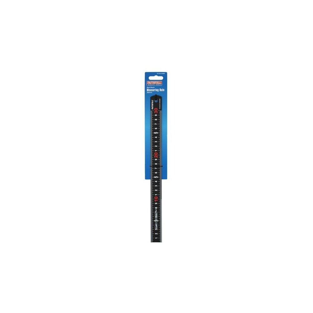 Faithfull Matt Black Stainless Steel Measuring Rule 300mm