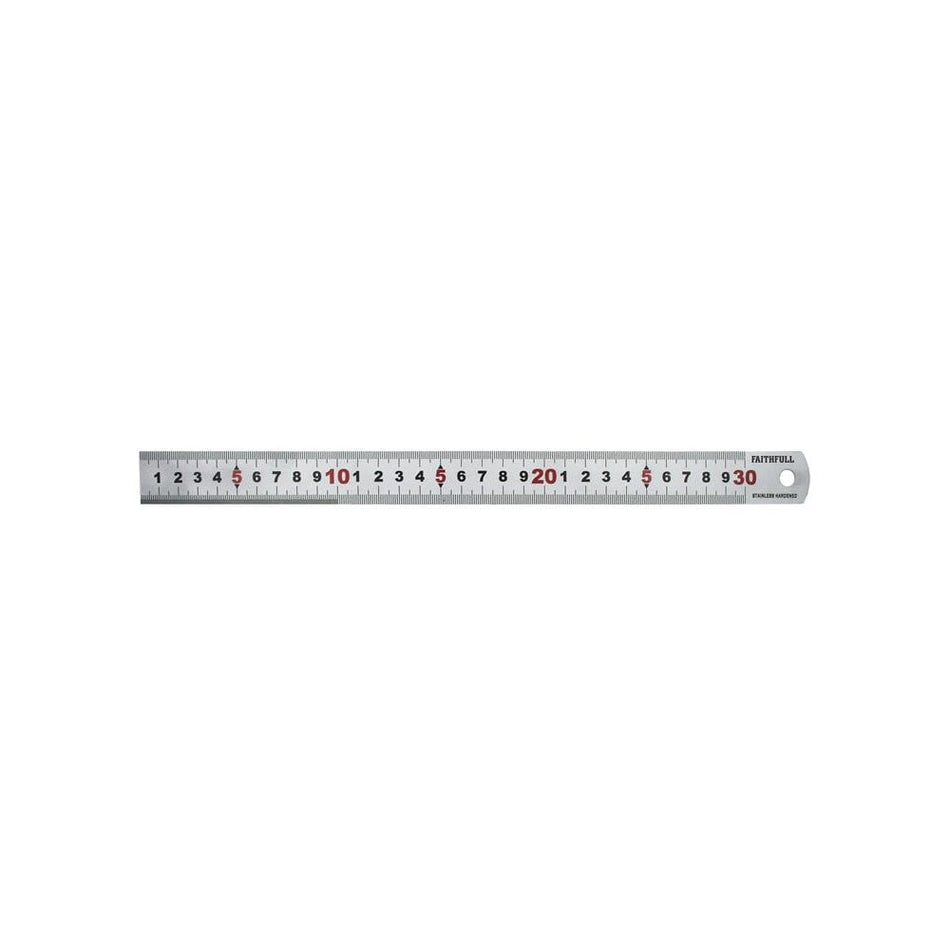 Faithfull Matt Silver Measuring Rule 300mm