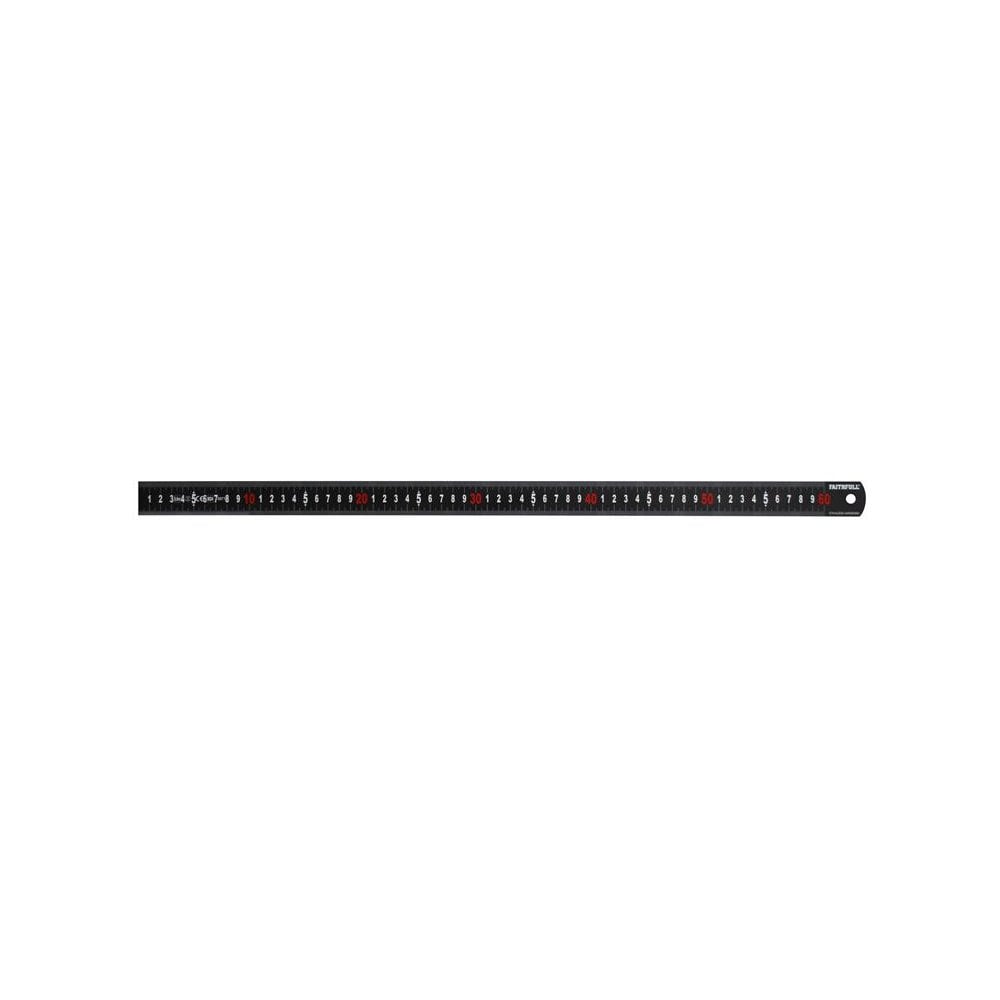 Faithfull Matt Black Stainless Steel Measuring Rule 600mm