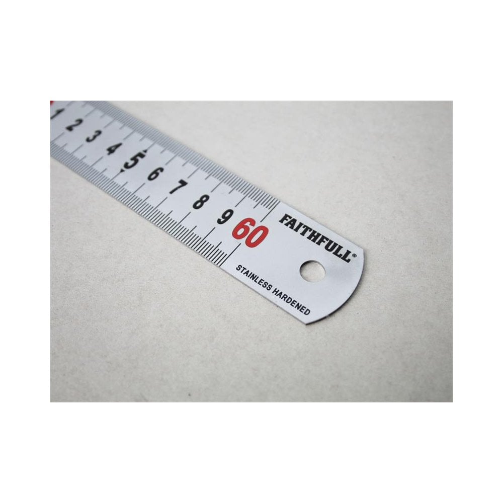 Faithfull Matt Silver Measuring Rule 600mm