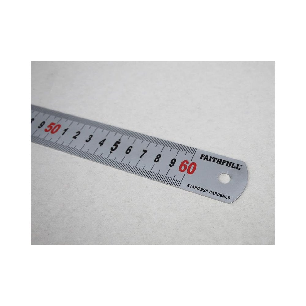 Faithfull Matt Silver Measuring Rule 600mm