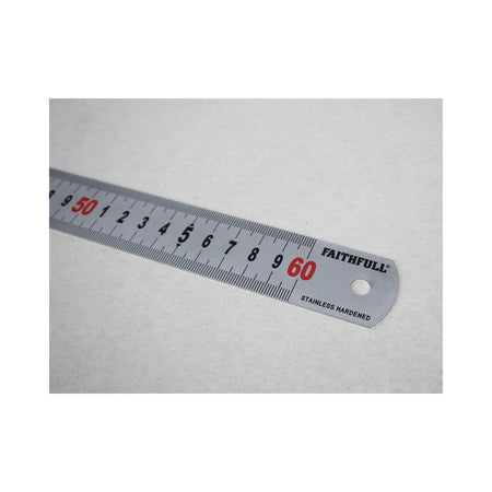 Faithfull Matt Silver Measuring Rule 600mm