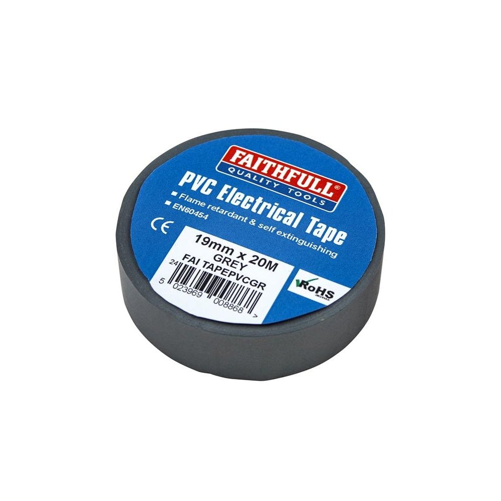 Faithfull PVC Electrical Tape Grey 19mm x 20m