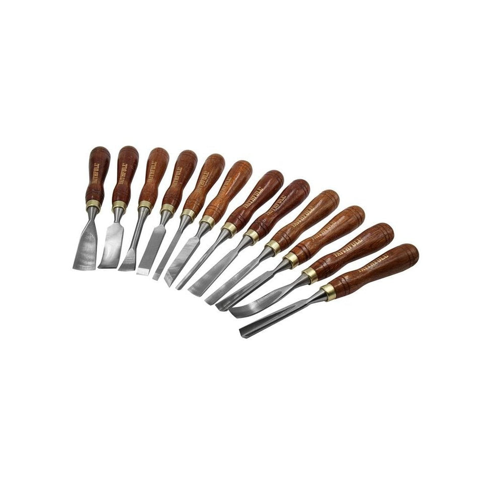 Faithfull Wood Carving Chisels Set in Case, 12 Piece
