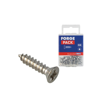 ForgeFix Self-Tapping Screw Pozi Compatible CSK A2 SS 1/2in x 4 ForgePack 60