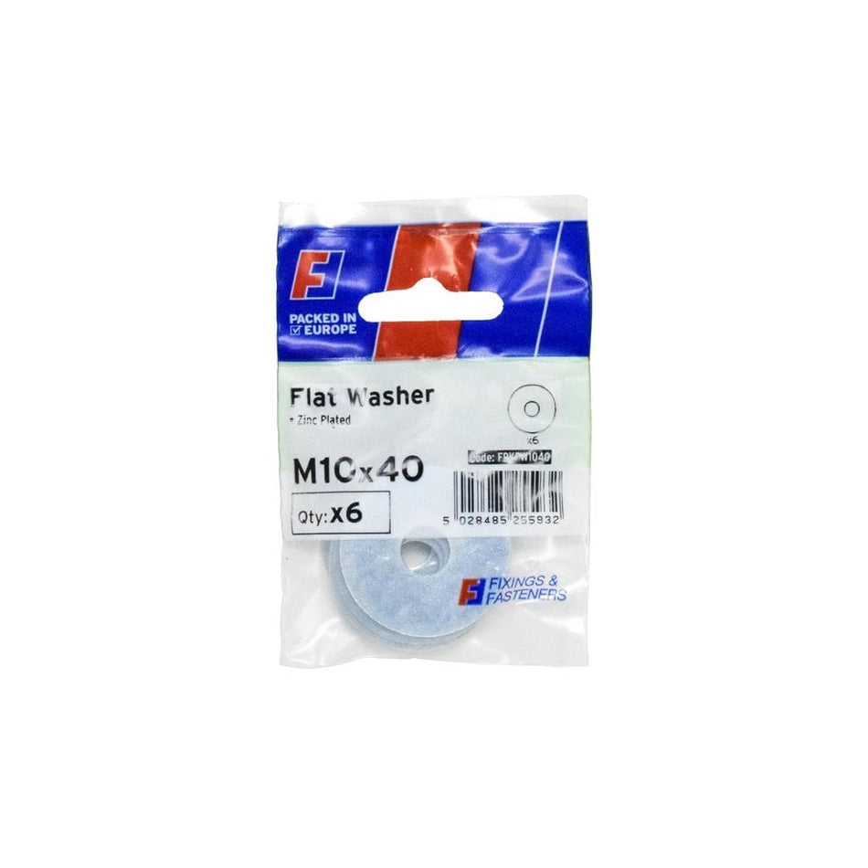 ForgeFix Flat Washers ZP M10 x 40mm ForgePack 6