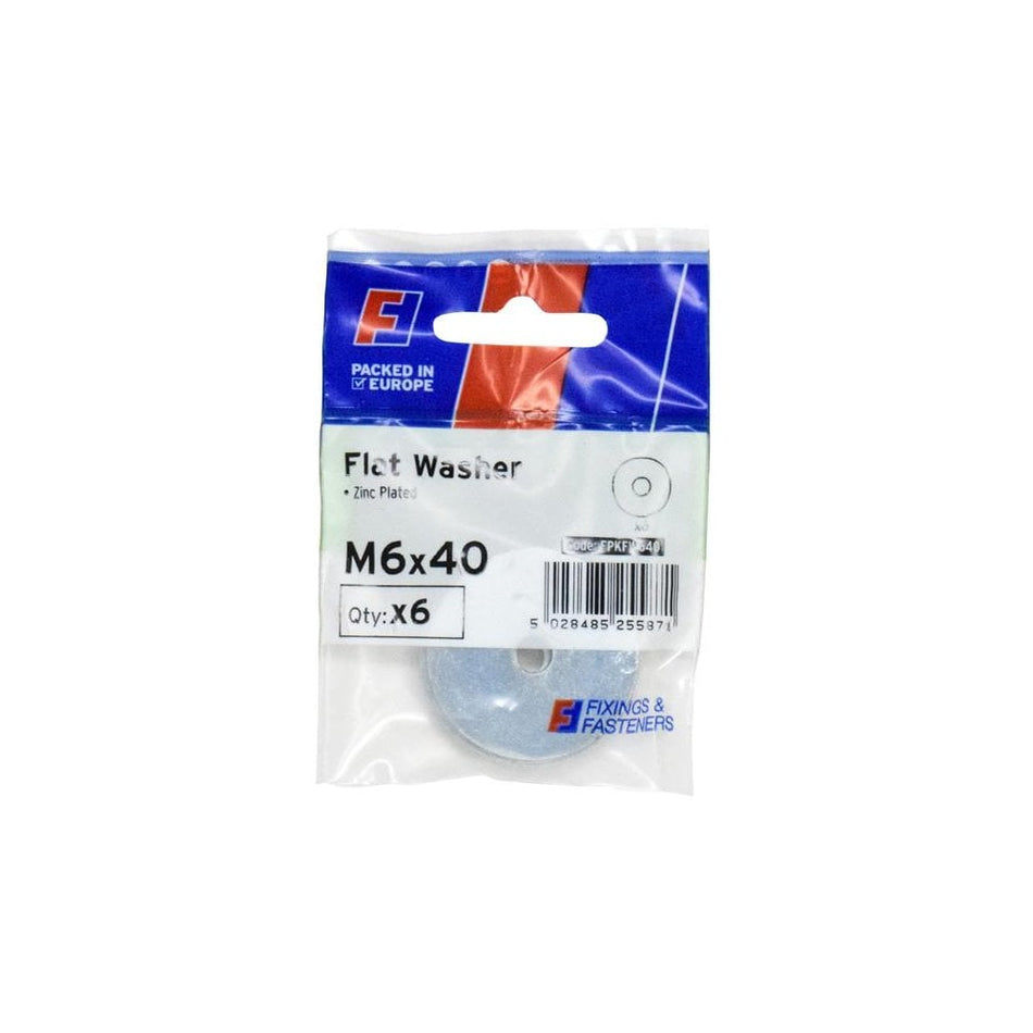ForgeFix Flat Washers ZP M6 x 40mm ForgePack 6