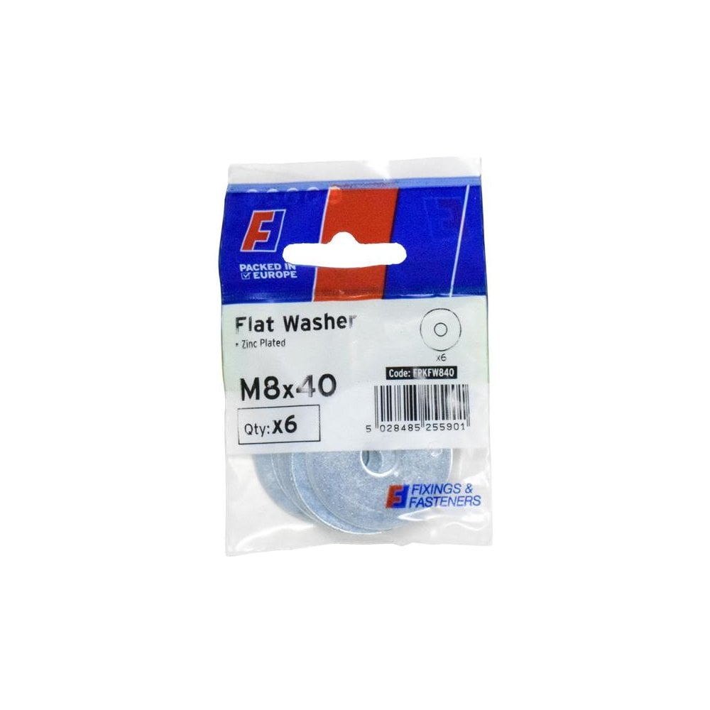 ForgeFix Flat Washers ZP M8 x 40mm ForgePack 6
