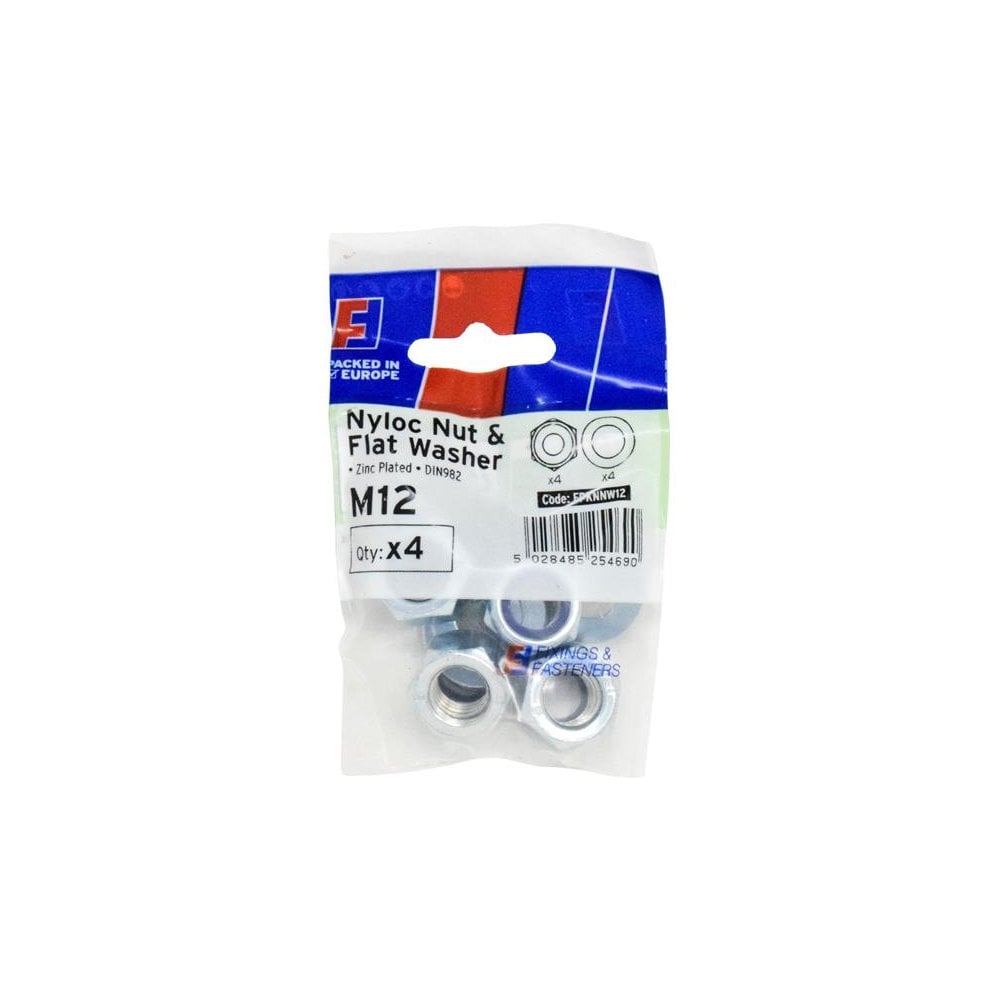 ForgeFix Nyloc Nut & Washer M12 ForgePack 4