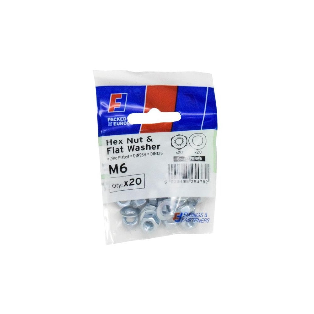 ForgeFix Nut & Washer M6 ForgePack 20