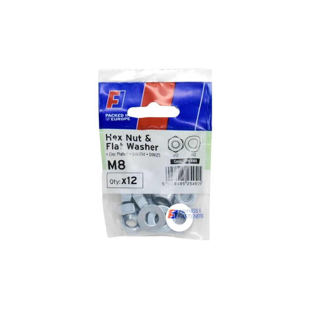 ForgeFix Nut & Washer M8 ForgePack 12
