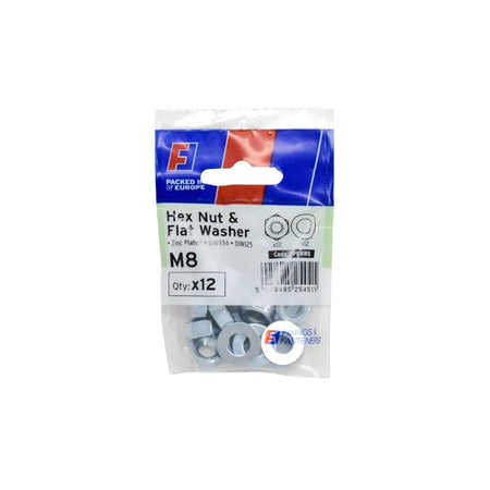 ForgeFix Nut & Washer M8 ForgePack 12