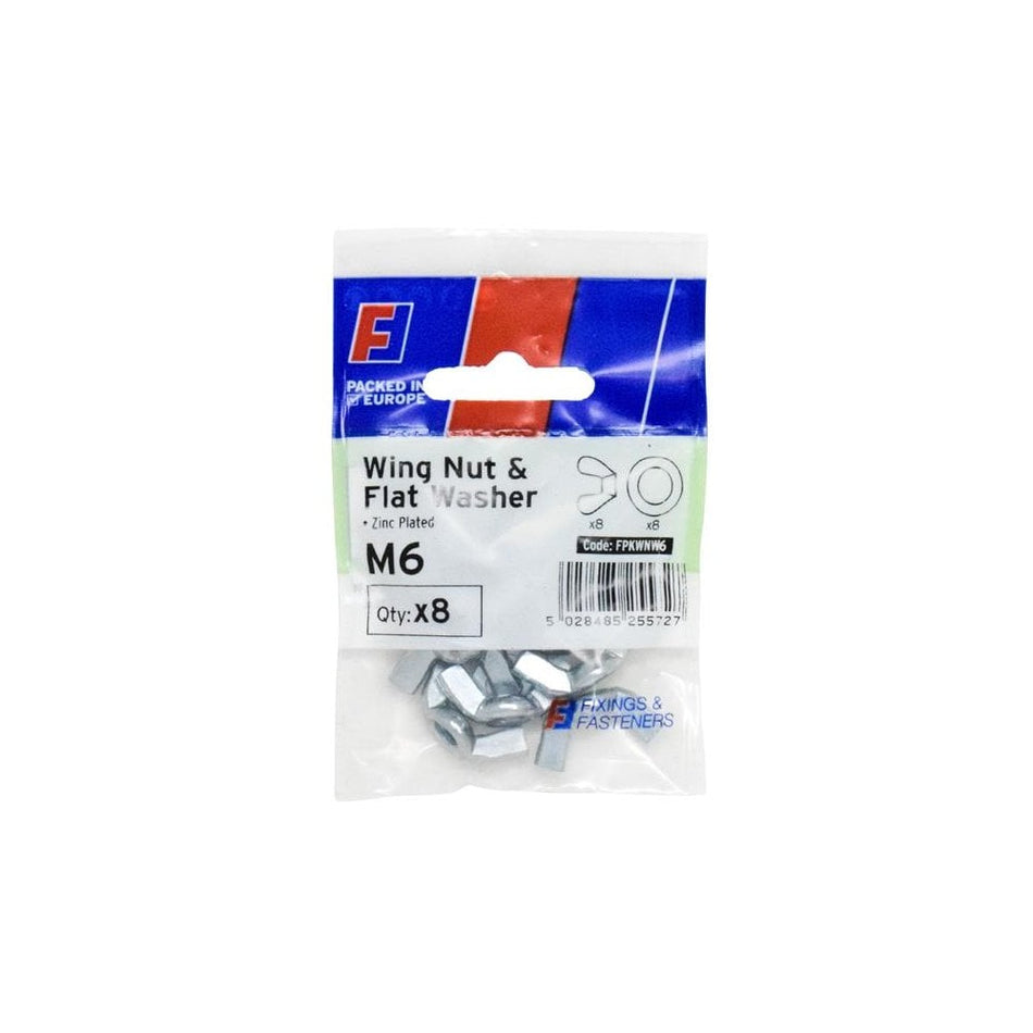 ForgeFix Wing Nut & Washer M6 ForgePack 8