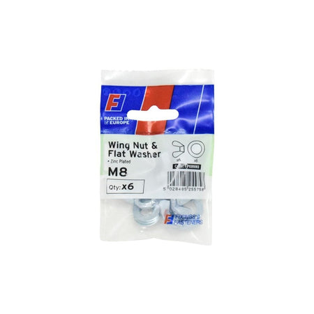 ForgeFix Wing Nut & Washer M8 ForgePack 6