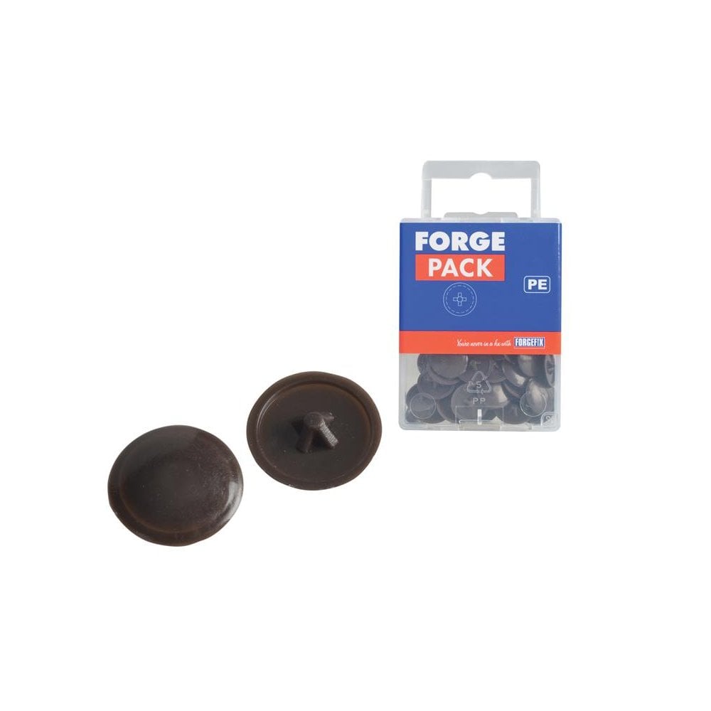 ForgeFix Pozi Compatible Cover Cap Dark Brown No.6-8 Forge Pack 50