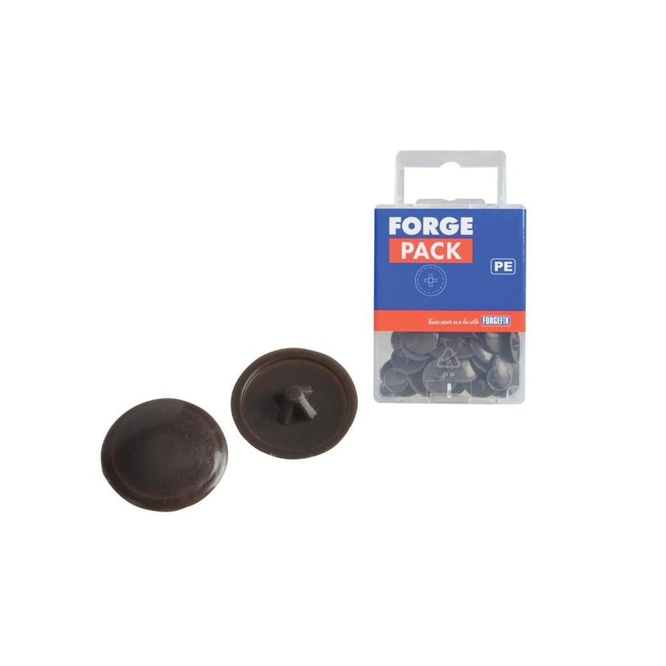 ForgeFix Pozi Compatible Cover Cap Dark Brown No.6-8 Forge Pack 50