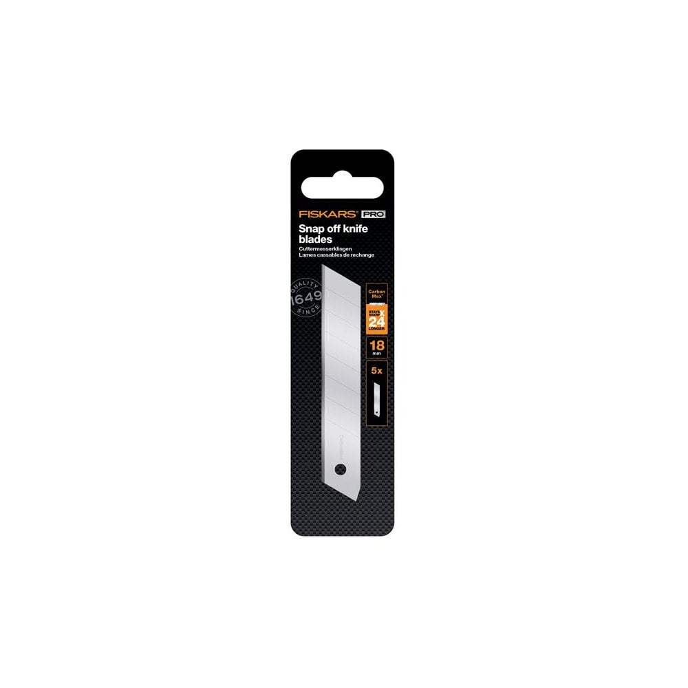 Fiskars CarbonMax Snap-off Knife Blade 18mm (5 Pack)