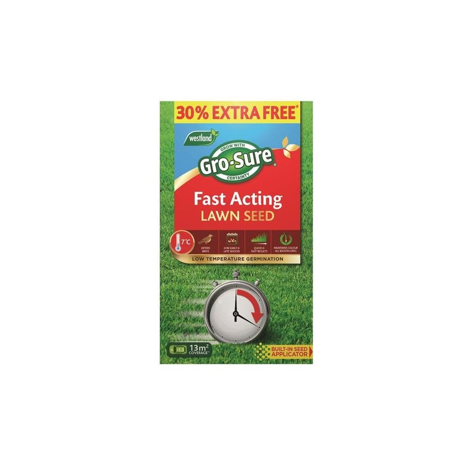 Gro-Sure Fast Acting Lawn Seed 10m² + 30% Free